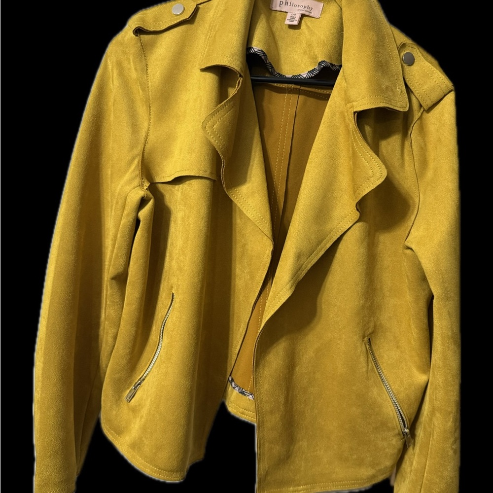 Philosophy Mustard Yellow Leather Jacket